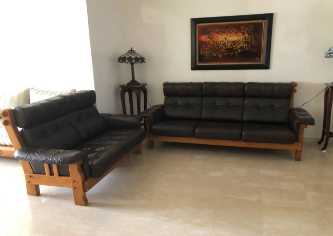 fauteuil-cuir-bois-massif-vintage-big-0