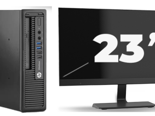 HP Elite Desk i3/ 4e / SSD/ 4GB/ Ecran Dell 23/ 24